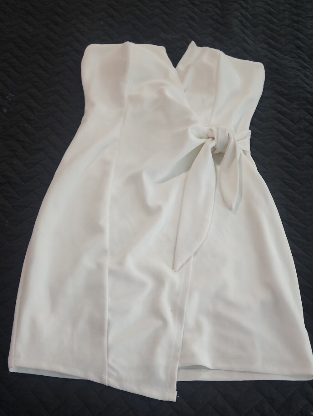 Trixxi White Strapless Tie-Waist Sheath Dress - Picture 5 of 7